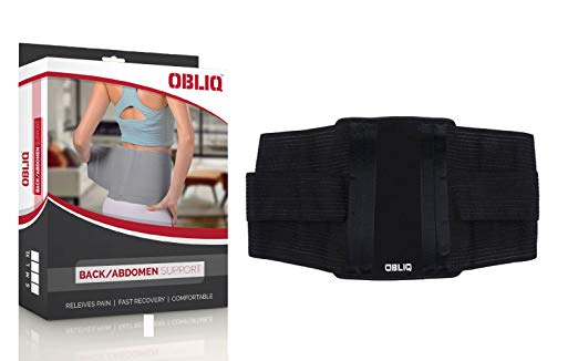 OBLIQ Lumbar Support (LS) Waist Belt Lower Back Brace With Dual Adjustable Straps (Large(36-40 Inches))
