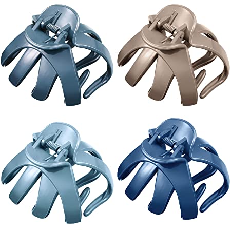 4 Pieces Large Grip Octopus Clip Spider Hair Claw Octopus Jaw Hair Claw Clips for Thick Long Hair (8.5 cm, Chic Colors)