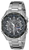 Casio Mens EQS500DB-1A1 Edifice Tough Solar Stainless Steel Multi-Function Watch with Link Bracelet