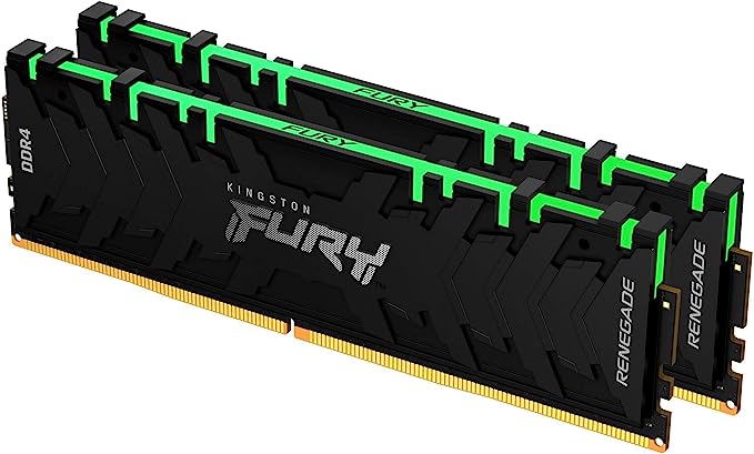 Kingston Fury Renegade RGB 32 GB (2 x 16 GB) 3200 MHz DDR4 CL16 Desktop Memory Kit of 2 KF432C16RB1AK2/32