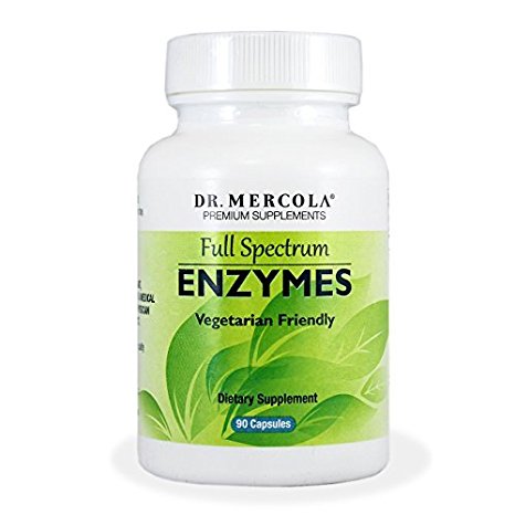 Dr Mercola Full Spectrum Enzymes - Suitable for Vegetarians - 90 Capsules - Proprietary Blend - Premium Dietary Supplement