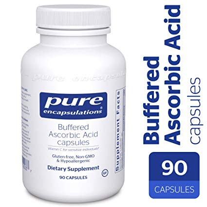 Pure Encapsulations - Buffered Ascorbic Acid - Vitamin C for Sensitive Individuals - 90 Capsules