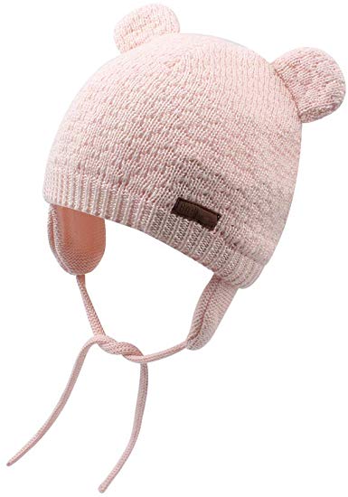 Cutegogo Baby Infant Earflap Beanie Hat Toddler Boys Girls Winter Warm Crochet Cap 0-24Months