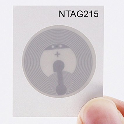 NTAG 215 NFC Stickers NXP NTAG215 NFC Tags Works with TagMo and Nintendo Amiibo 504 Bytes Memory Fully Programmable and Writable, Compatitable with All NFC Enabled Devices by TimesKey-10pcs ( Round )