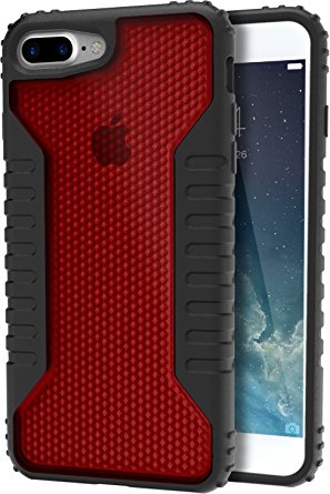 Silk iPhone 7 Plus Tough Case - Silk Armor iPhone 7  [Rugged Grip] Includes 2 Glass Screen Protectors - Crimson