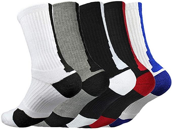Mens Cushioned Basketball Socks Athletic Long Compression Socks