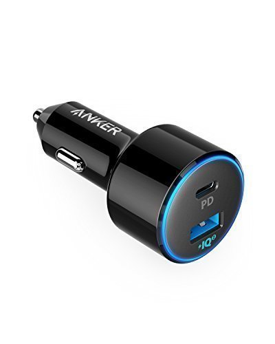 Anker USB-C Car Charger, PowerDrive II PD with 1 PD and 1 PIQ, with Power Delivery for MacBook, Pixel, iPhone X/8/8 Plus, and PowerIQ 2.0 Fast Charge for Samsung S9, S8/S8 , Galaxy Series, and More