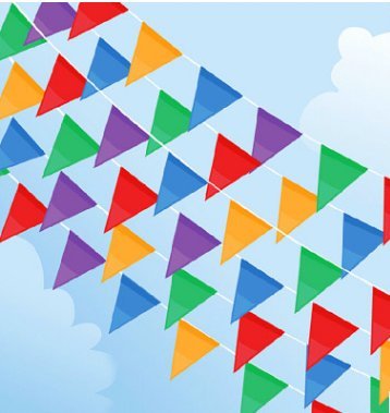 200 Pcs Multicolor Pennant Banner Flags,IsPerfect 250 Ft for Party Decorations ,Birthdays,Festivals,Christmas decorations