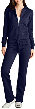 NE PEOPLE Womens Casual Basic Terry Zip Up Hoodie Sweatsuit Tracksuit Set S-3XL