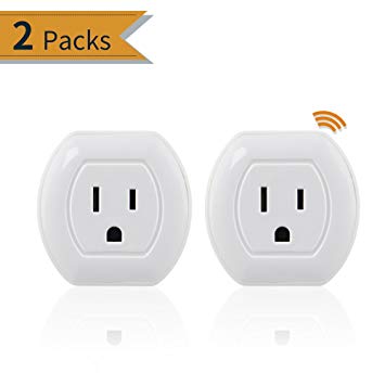 2 Packs Wifi Smart Plug,Mini Smart Outlet Work with Amazon Alexa,No Hub Required,Timing Function for IOS and Android-V04