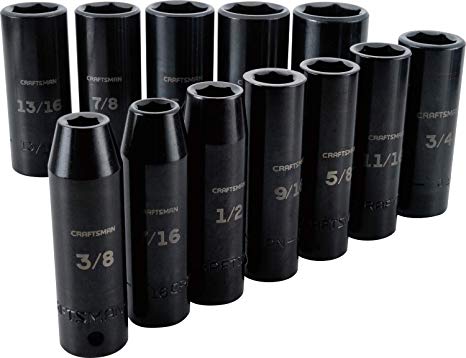 CRAFTSMAN Deep Impact Socket Set, SAE, 1/2-Inch, 12 Pieces (CMMT15886)