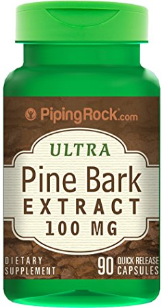 Piping Rock Ultra Pine Bark Extract 100 mg 90 Quick Release Capsules Dietary Supplement