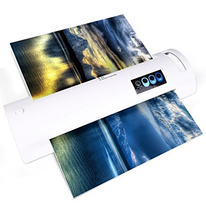 13" Thermal Laminator for A6/A4/A3, Laminating Machine with Two Roller System and Jam-Release Switch, Automatic Shut off Function, Fast Warm-up, for Home, Office and School (Laminator A3 - white)
