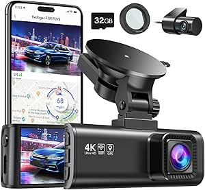 REDTIGER F7NP 4K Dash Cam with Wi-Fi GPS Front and Circular Polarizing Lens