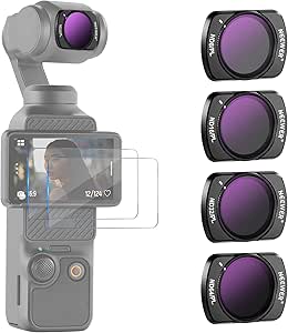 NEEWER Magnetic ND/PL Filter Set Compatible with DJI Osmo Pocket 3, 4 Pack ND8/PL ND16/PL ND32/PL ND64/PL Filters Kit with 2 LCD Touchscreen Protectors, Multi Coated HD Optical Glass/Aluminum Frame