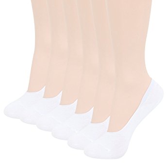 Women's No Show Socks 6 Pairs - Value-Pack Anti-Slip Low Cut Socks By Sockspree