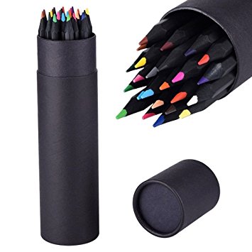 Salking Coloured Pencils Set with 24 Diamonds Art Pencils with Different Colours for Drawing, Colouring Pencils, Sketching or Colour. Colour Pencils A perfect gift for kids