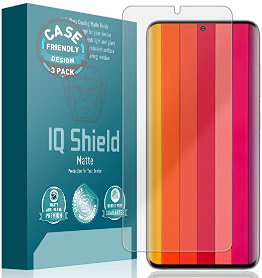 IQ Shield Matte Screen Protector Compatible with Samsung Galaxy S20 Plus (S20  6.7 inch)(Case Friendly)(3-Pack) Anti-Glare Anti-Bubble Film