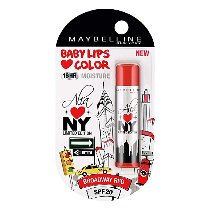 Maybelline Baby Lips Alia Loves New York, Broadway Red, 4g