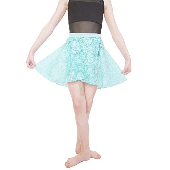 HDW DANCE Lace Dance Wrap Skirts for Women and Kids Cotton Waistband