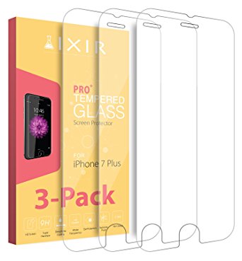 [3-Pack] iPhone 7 Plus Tempered Glass Screen Protector, IXIR [9H Extreme Hardness] {Full HD} {Easy Installation System} Tempered Glass Screen Protector for iPhone 7 Plus