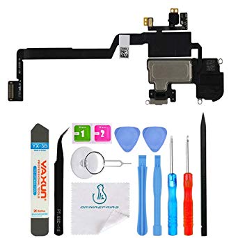 OmniRepairs Earpiece Ear Sound Speaker with Proximity Flex and Microphone OEM Replacement Compatible for iPhone X Model (A1865, A1901, A1902) with Repair Toolkit