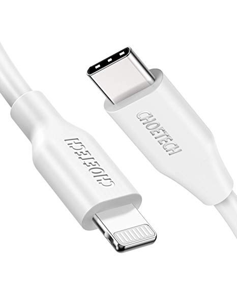 CHOETECH USB C to Lightning Cable, [6.6ft Apple MFi Certified] Charging Syncing Cord Compatible with iPhone X/XS/XR/XS MAX/8/8 Plus, iPad (Power Delivery Supported)