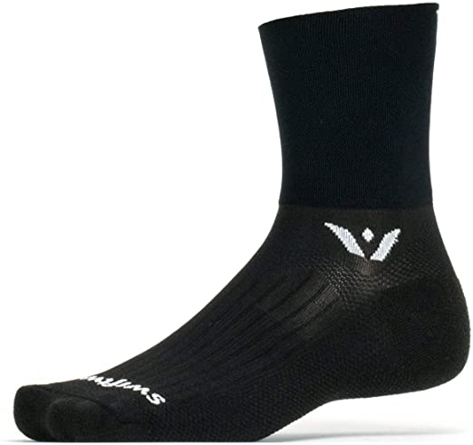 Swiftwick ASPIRE FOUR Trail Running, Cycling Crew Socks, Firm Compression Fit