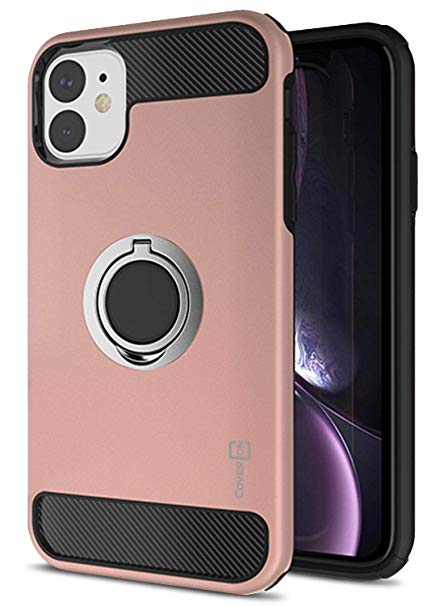 CoverON Protective Magnetic Ring Holder RingCase Series for iPhone 11 Case (2019), Rose Gold