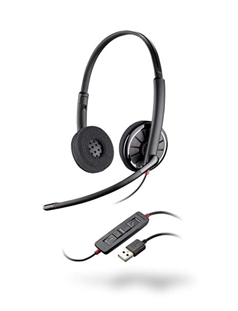 Plantronics Blackwire C320 USB Binaural Headset I for Microsoft Skype, VoIP, PC Computer and Mac I Two Ear 85619-102