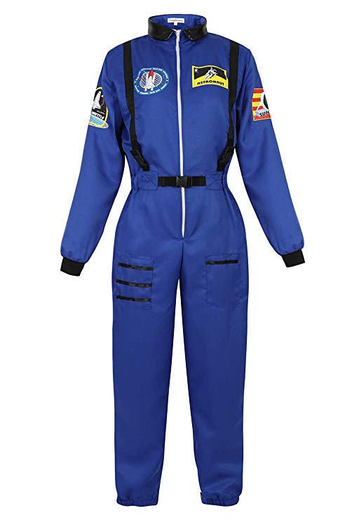 frawirshau Adult Astronaut Costume Women Space Suit Halloween Costumes Flight Jumpsuit