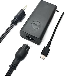 Dell Laptop Charger 65W USB-C,3.25A 20V AC Adapter with Power Cord Cable,0WMDHR 0VT148 0CJG9W 0T3JDJ 0723JG 0GJJYR 0FTTTJ 02WDR5 0T8W34, Black, HKA65NM200