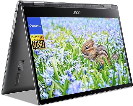 acer Newest Spin 513 2-in-1 Chromebook, Thin & Light 13.3" FHD IPS Touchscreen, Qualcomm Kryo 468 Processor, 4GB RAM, 64GB eMMC  128GB JVQ USB Driver, ‎All Day Battery, Chrome OS