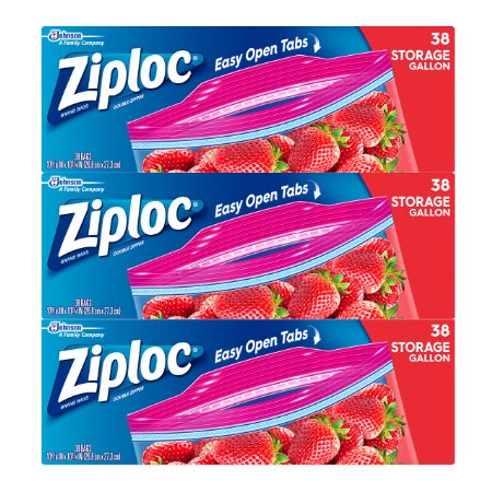 Ziploc Storage Bag, Gallon, 114 Count