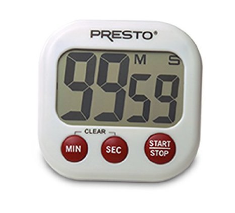 Presto 04214 Electronic Big Digital Timer, White