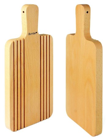 Bamber Wooden Cutting Boards, Small Chopping Boards with Juice Groove, Anti Microbial, Premium, Portable and Easy Washing, Handled - Beech