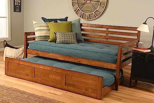 Kodiak Furniture Boho, Trundle Bed Daybed, Linen Aqua Mattress