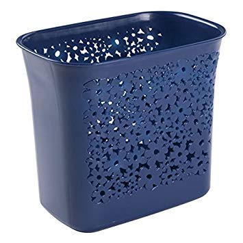 InterDesign Blumz Wastebasket Trash Can for Bathroom, Kitchen, Office - Navy