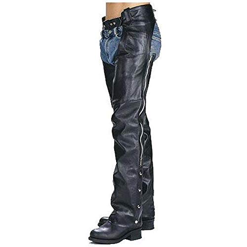 Xelement 7550 'Classic' Black Unisex Leather Motorcycle Chaps - 36