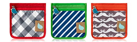 Reusable Mini Snack Pouch with Zipper (3 Pack) (Boy)