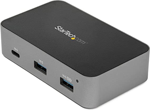 StarTech.com 3 Port USB C 3.1 Gen 2 Hub with Ethernet Adapter - 10Gbps USB Type C to 2X USB-A & 1x USB-C Ports - USB Hub w/BC 1.2 Phone Fast Charging - Superspeed 10Gbps USB C Hub (HB31C2A1CGS)