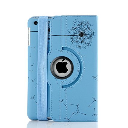 iPad mini Case - Nozza iPad mini 3  iPad mini 2  iPad mini Case 360 Degree Rotating Multi-Angle Stand Smart Cover with Auto WakeSleep Feature blue