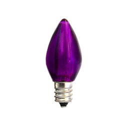 C7 Purple LED Bulb - Smooth Lens Purple Transparent C7 Replacement Bulb