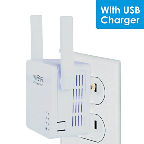 Wi-fi Extender Mini Wifi Range Extender Repeater Booster Supports AP Mode and Client Mode with USB Charging Port ( 802.11N 300Mbps, WPS)