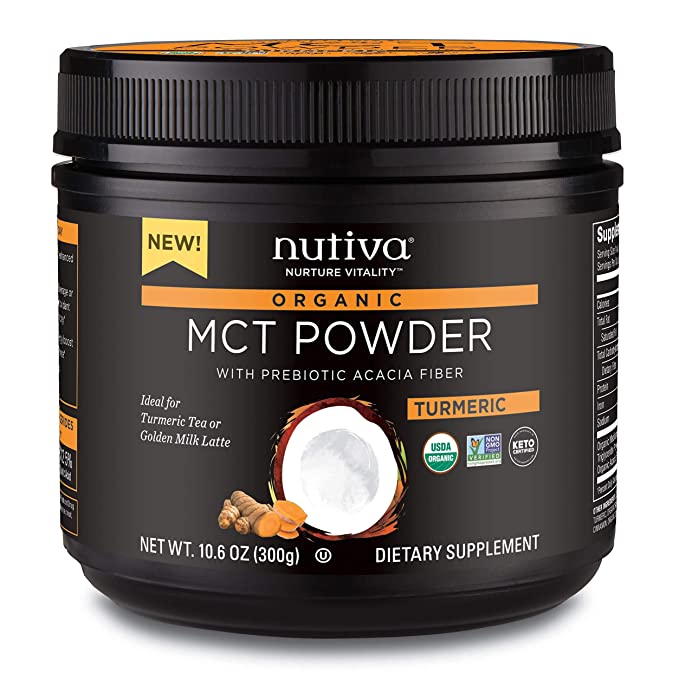 Nutiva Organic MCT Powder, Tumeric, 10.6 Ounce
