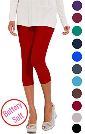 Extra Soft Capri Leggings with High Wast - 20 Colors - Plus