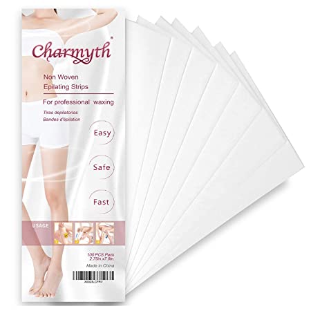Charmyth Wax Strips Hair Removal Body and Facial Depilatory Paper for Women and Men Disposable Non-Woven Waxing Strips(100 PCS)