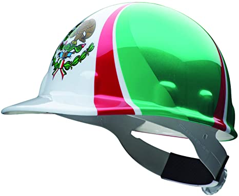 Fibre-Metal by Honeywell SuperEight Thermoplastic Cap-Style Hard Hat with 8-Point Ratchet Suspension, Mexican Flag Full Graphic