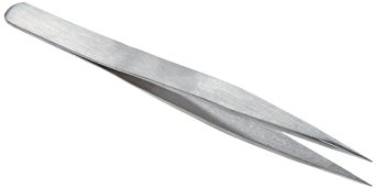 Erem EROPOOSA Stainless Steel Straight Fine Point Anti Magnetic Tweezer, 4.75" Overall Length