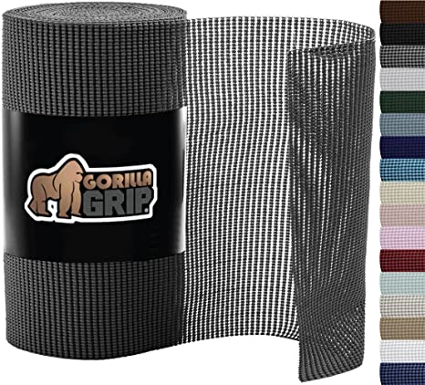 Gorilla Grip Drawer and Shelf Liner, Strong Grip, Non Adhesive Easiest Install Mat, 12 in x 30 FT, Durable Organization Liners, Kitchen Cabinets Drawers Cupboards, Bathroom Storage Shelves, Charcoal